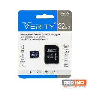 رم میکرو ۳۲ گیگ وریتی Verity Extreme U3 C10 80MB/s + خشاب