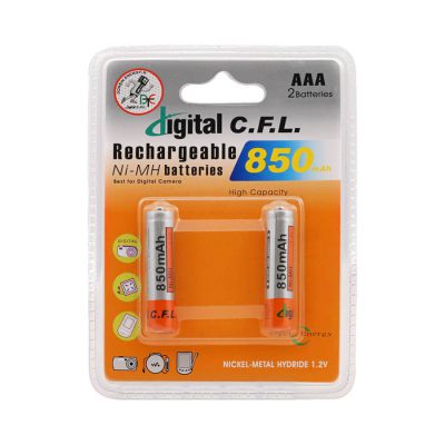 باتری نیم قلمی قابل شارژ سی اف ال CFL مدل 850 بسته 2 عددی