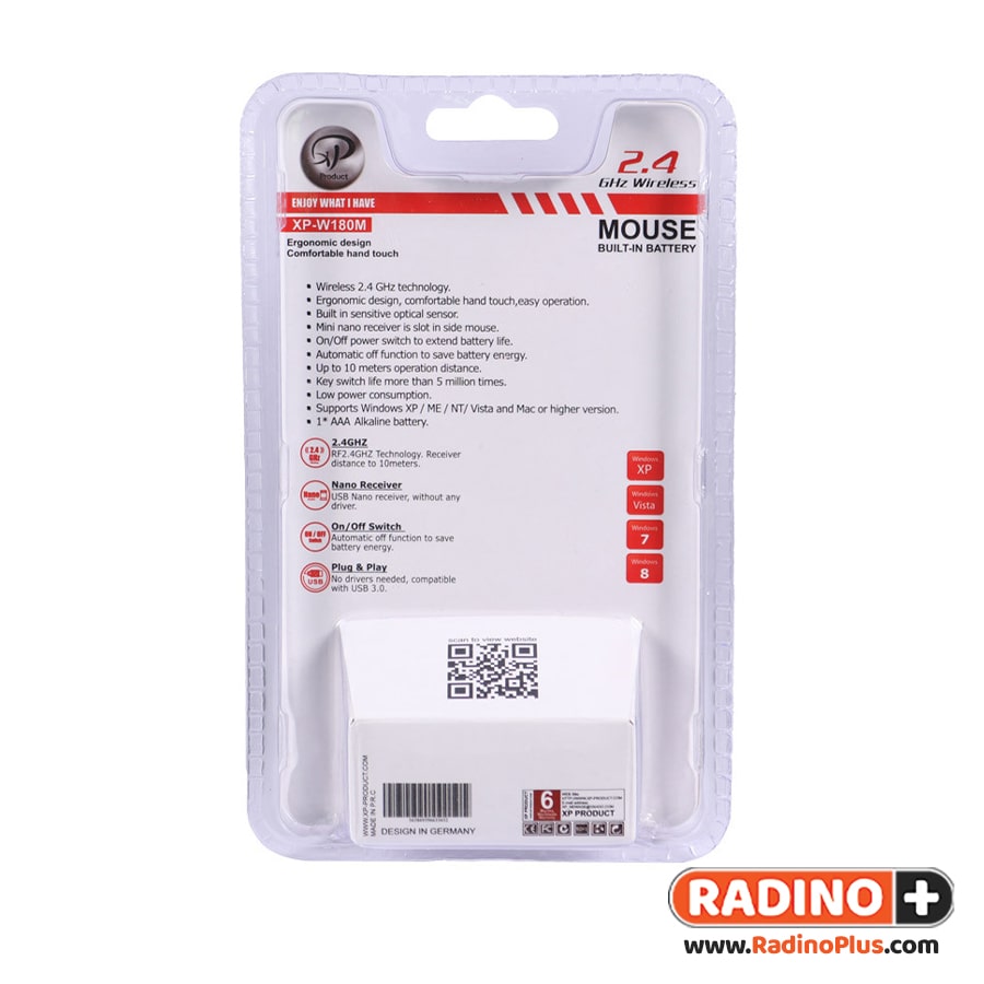 موس بی سیم ایکس پی مدل XP-W180